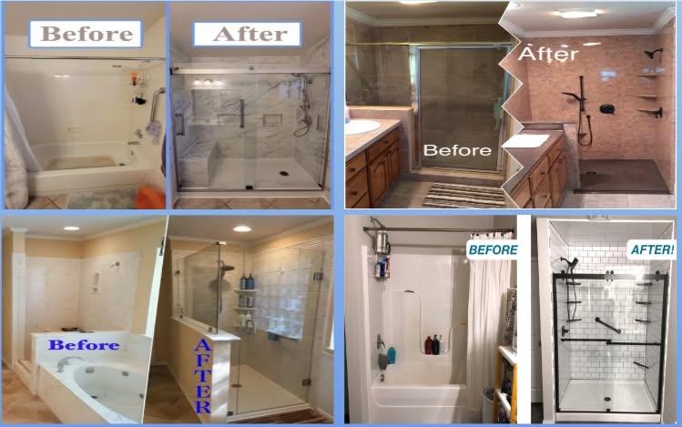 Bathroom remodel before and after